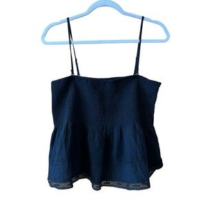 American Eagle Outfitters Lace Smocked Babydoll Cami Tank Top